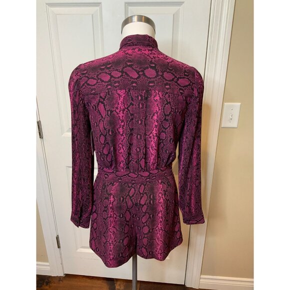 Michael Kors Deep Fuchsia Purple & Black Snakeskin Romper, Size 2, NWT! $195 - Picture 4 of 5